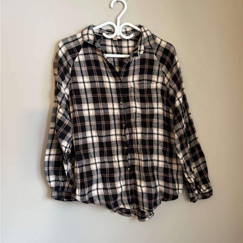 Plaid Button-Up Shirt